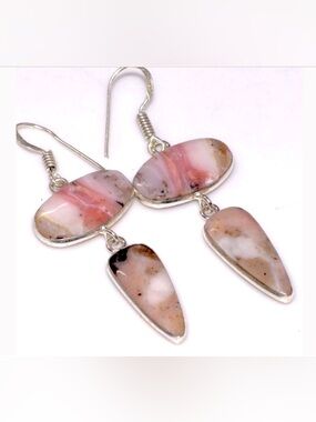Pink Peruvian Opal Earrings